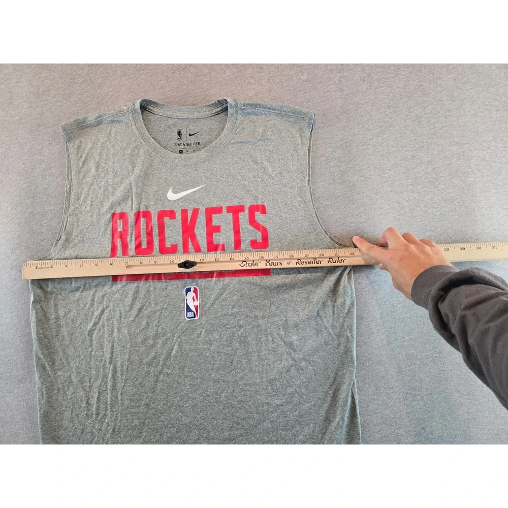 Nike Houston Rockets Shirt Mens XL Grey NBA Authentics Engineered Sleeveless